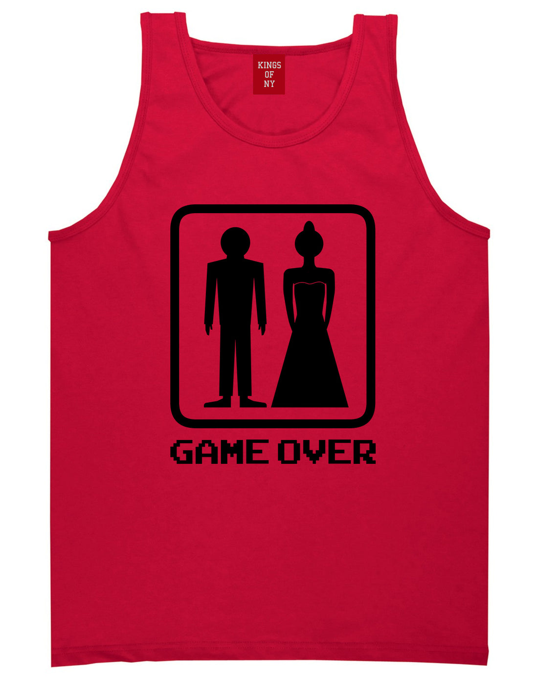 Game Over Funny Wedding Mens Tank Top Shirt Red