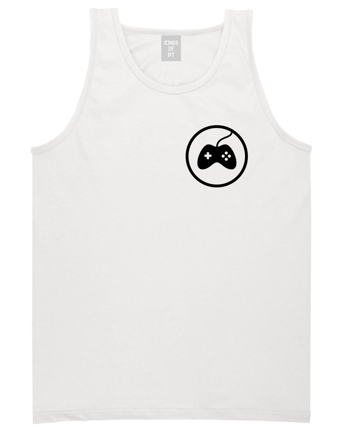 Gaming Game Controller Chest Mens White Tank Top Shirt by KINGS OF NY