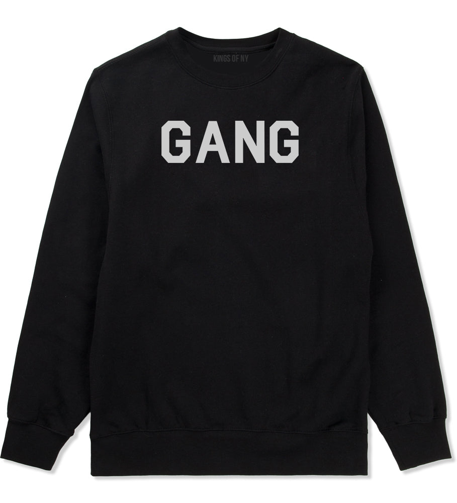 Gang Squad Mens Black Crewneck Sweatshirt by KINGS OF NY