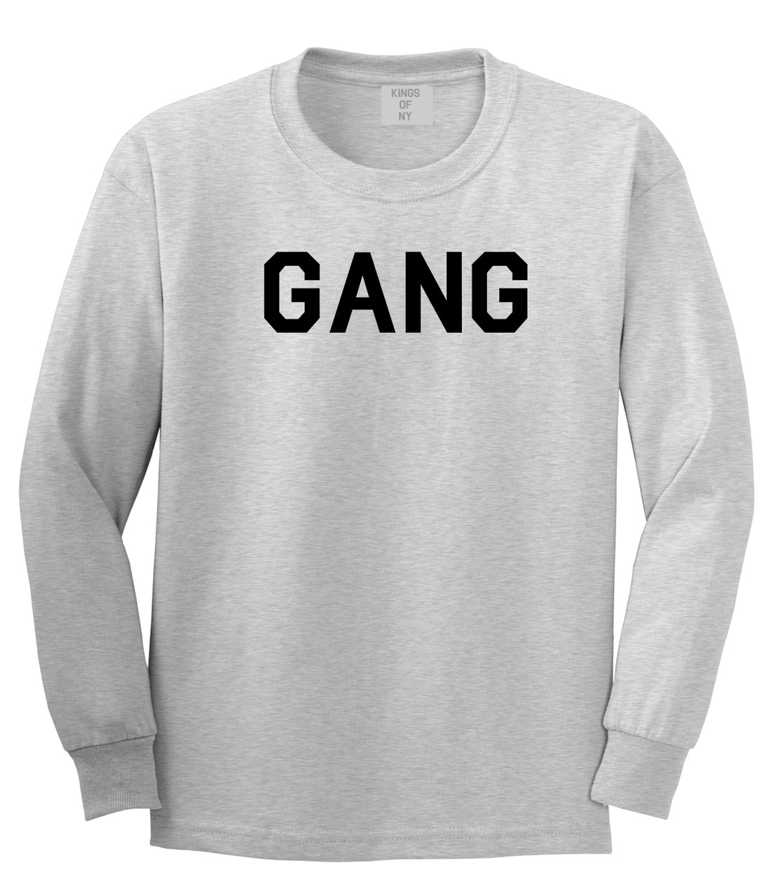 Gang Squad Mens Grey Long Sleeve T-Shirt by KINGS OF NY