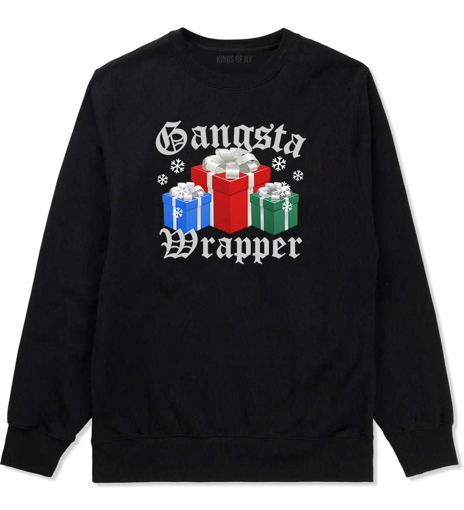 Gangsta Wrapper Christmas Gift Funny Black Mens Crewneck Sweatshirt