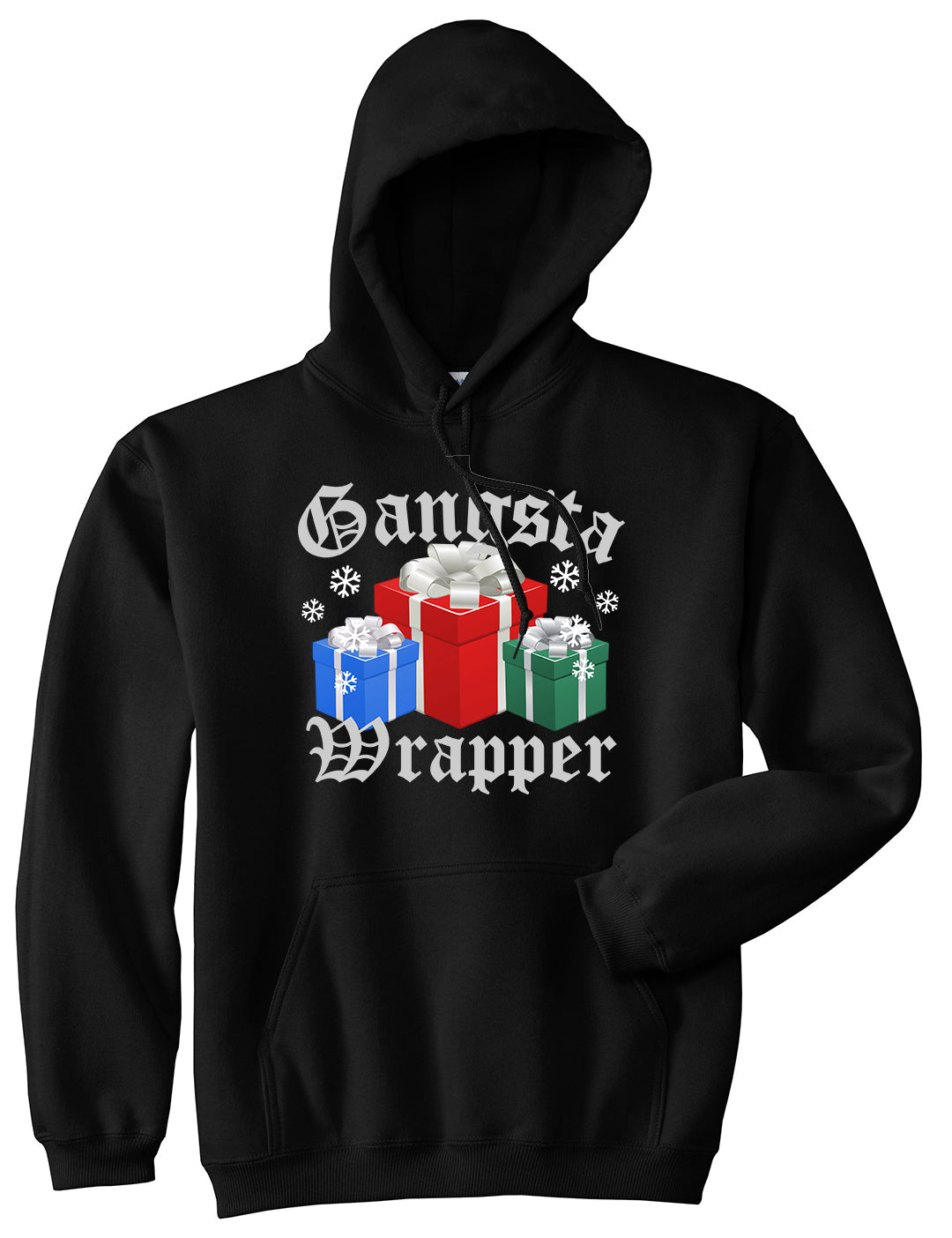 Gangsta Wrapper Christmas Gift Funny Black Mens Pullover Hoodie