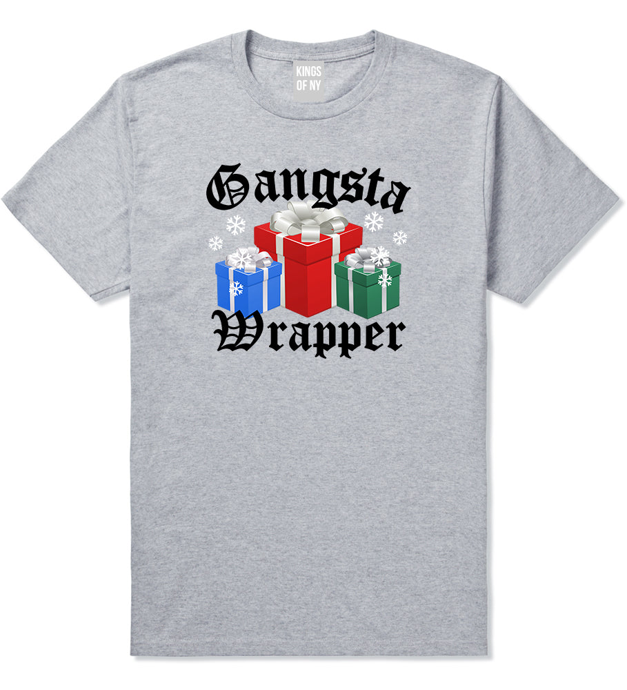 Gangsta Wrapper Christmas Gift Funny Grey Mens T-Shirt