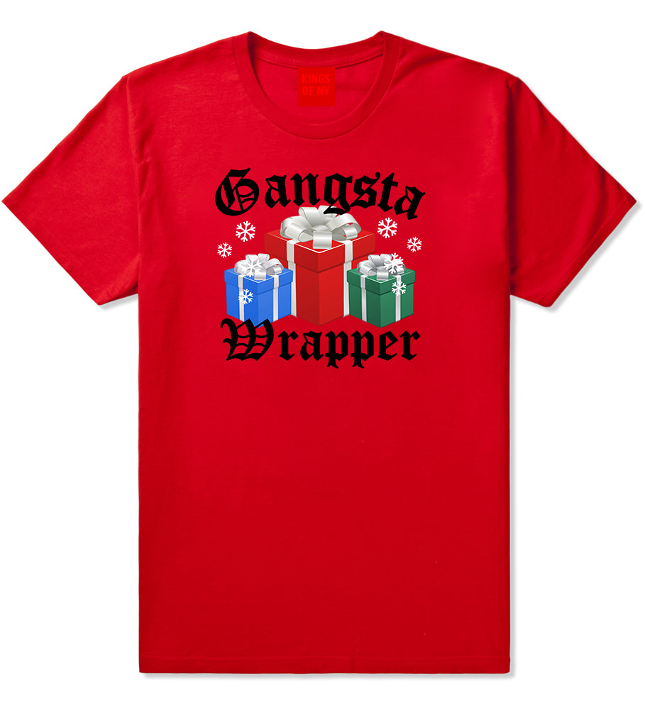 Gangsta Wrapper Christmas Gift Funny Red Mens T-Shirt