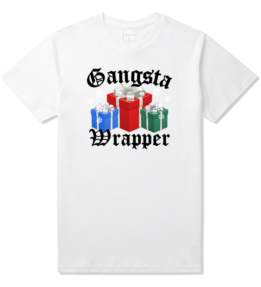 Gangsta Wrapper Christmas Gift Funny White Mens T-Shirt