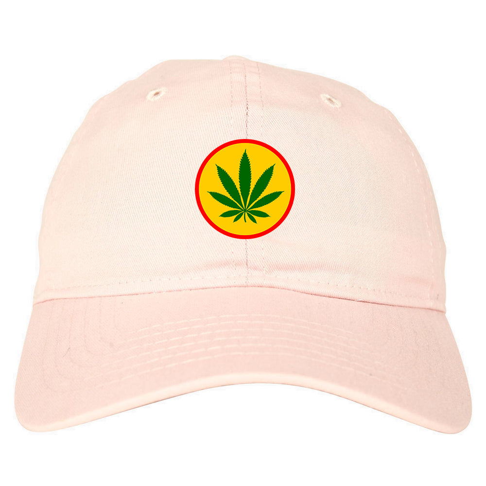 Ganja_Green_Weed_Leaf Pink Dad Hat
