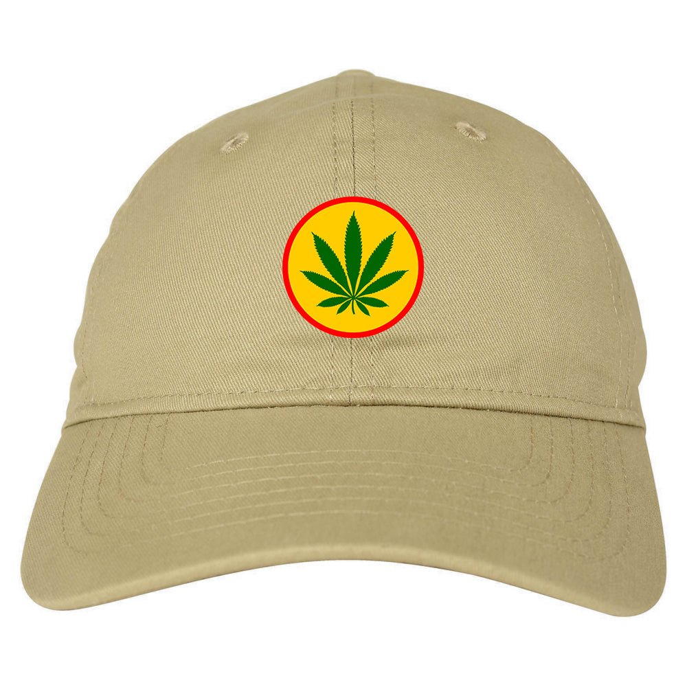 Ganja_Green_Weed_Leaf Tan Dad Hat