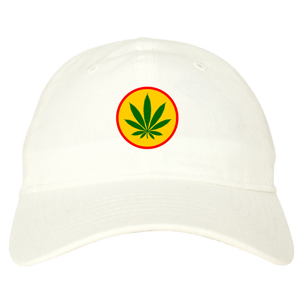 Ganja_Green_Weed_Leaf White Dad Hat