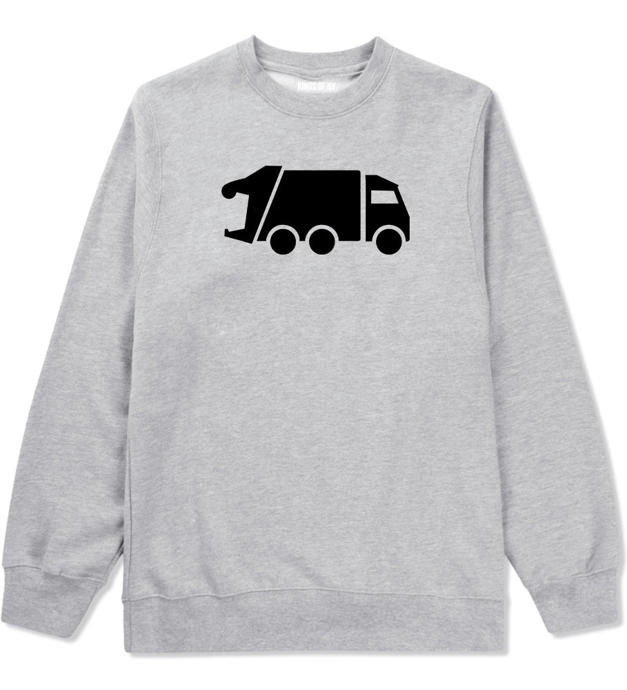 Garbage Truck Mens Grey Crewneck Sweatshirt by KINGS OF NY