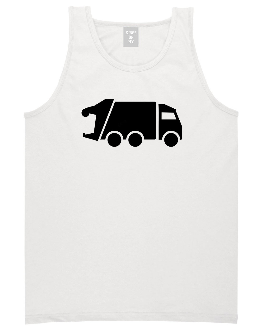 Garbage Truck Mens White Tank Top Shirt by KINGS OF NY
