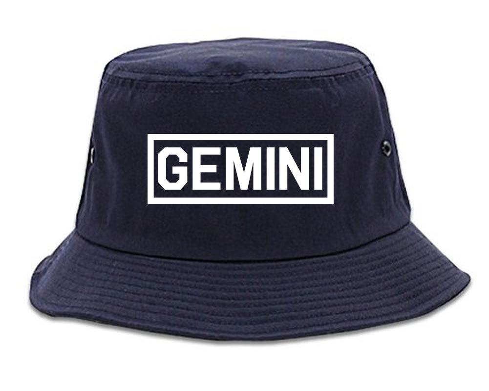 Gemini_Horoscope_Sign Navy Blue Bucket Hat