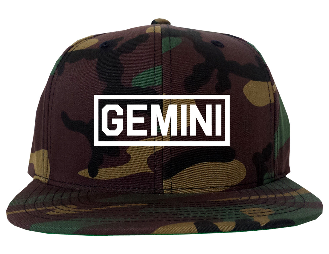Gemini_Horoscope_Sign Camo Snapback Hat