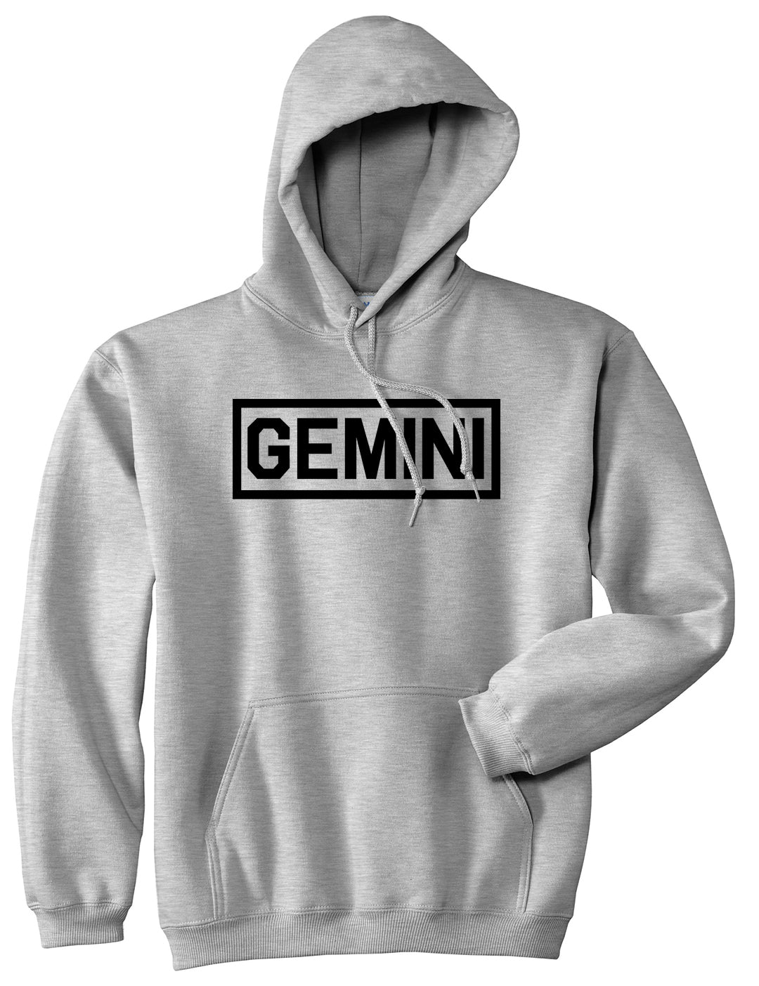 Gemini Horoscope Sign Mens Grey Pullover Hoodie by KINGS OF NY