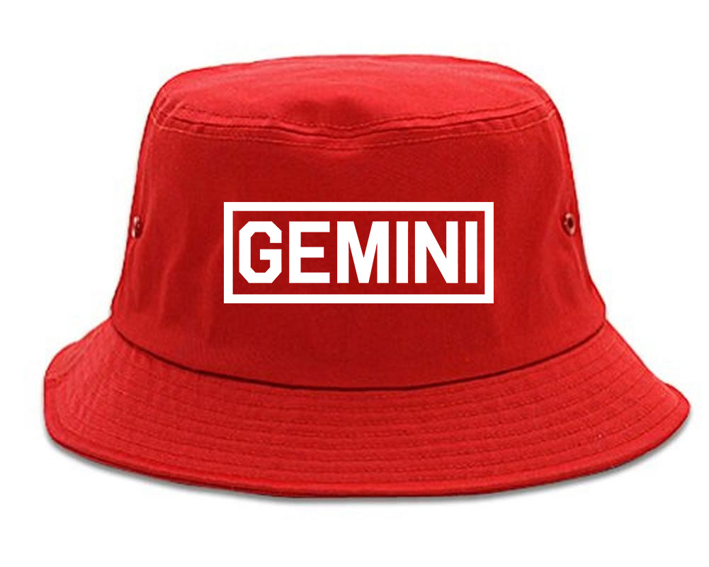 Gemini_Horoscope_Sign Red Bucket Hat