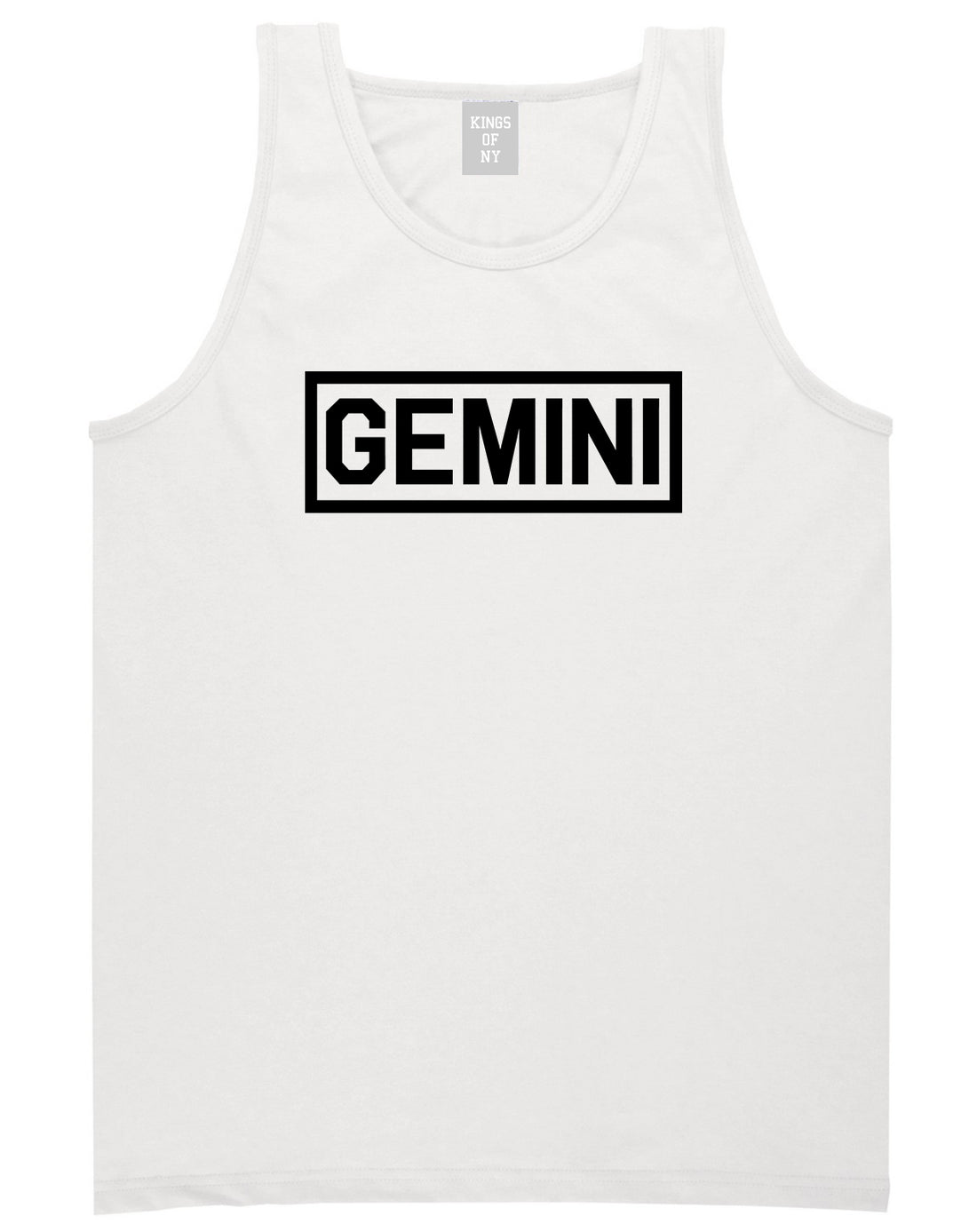 Gemini Horoscope Sign Mens White Tank Top Shirt by KINGS OF NY