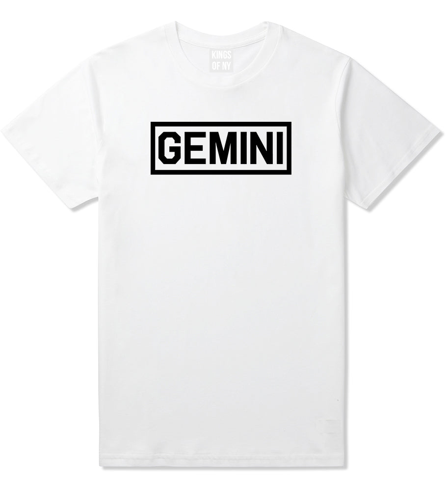 Gemini Horoscope Sign Mens White T-Shirt by KINGS OF NY