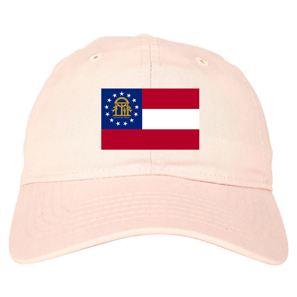 Georgia State Flag GA Chest Mens Dad Hat Pink