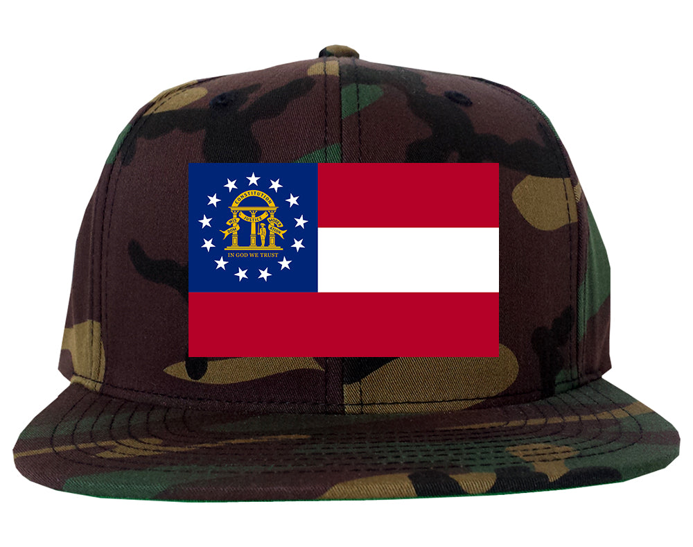 Georgia State Flag GA Chest Mens Snapback Hat Army Camo
