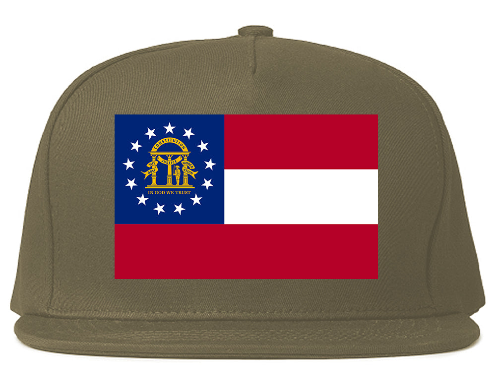 Georgia State Flag GA Chest Mens Snapback Hat Grey