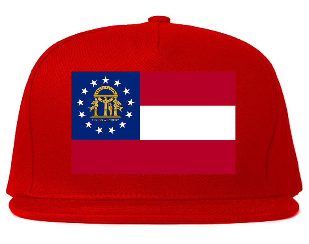 Georgia State Flag GA Chest Mens Snapback Hat Red