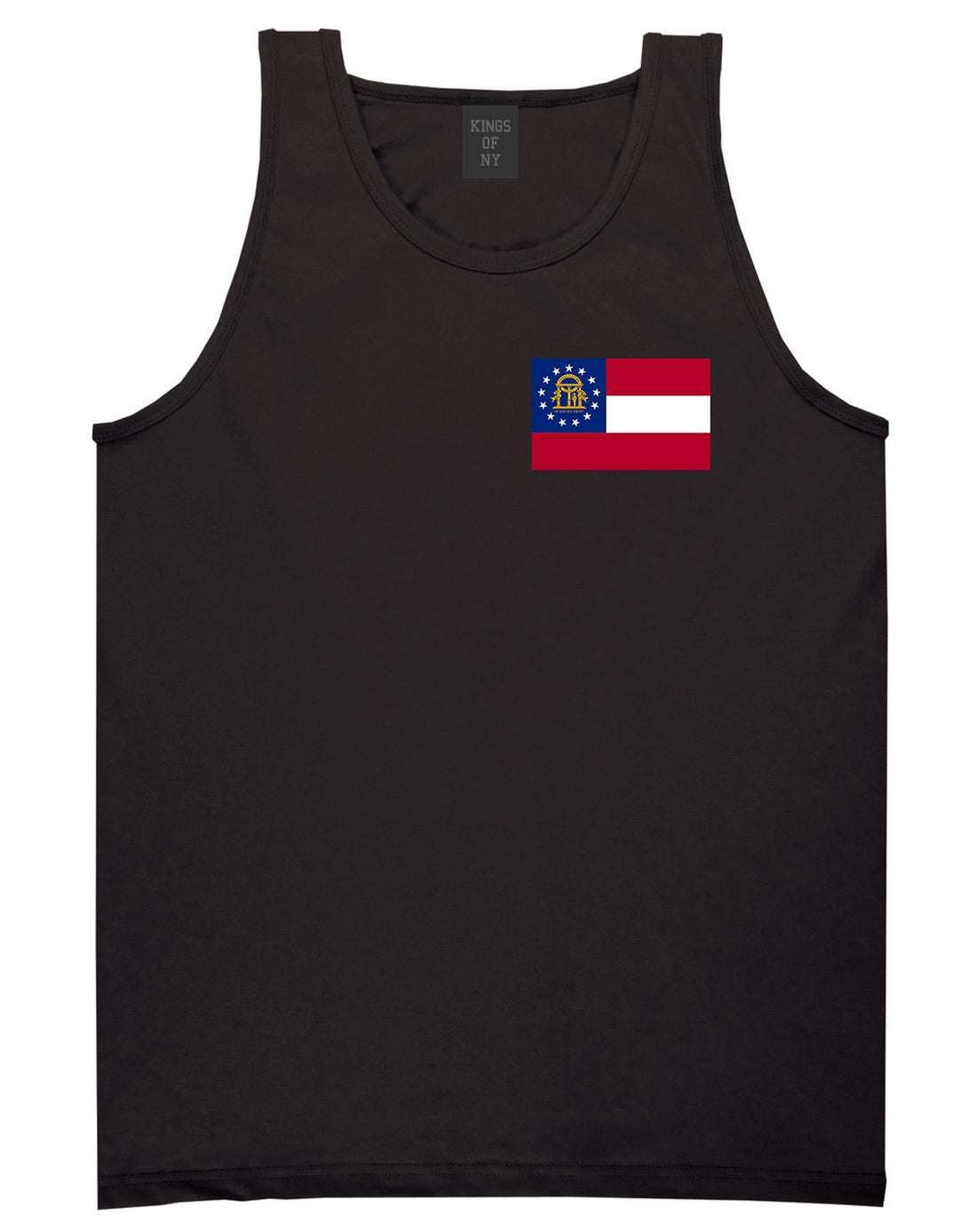 Georgia State Flag GA Chest Mens Tank Top T-Shirt Black