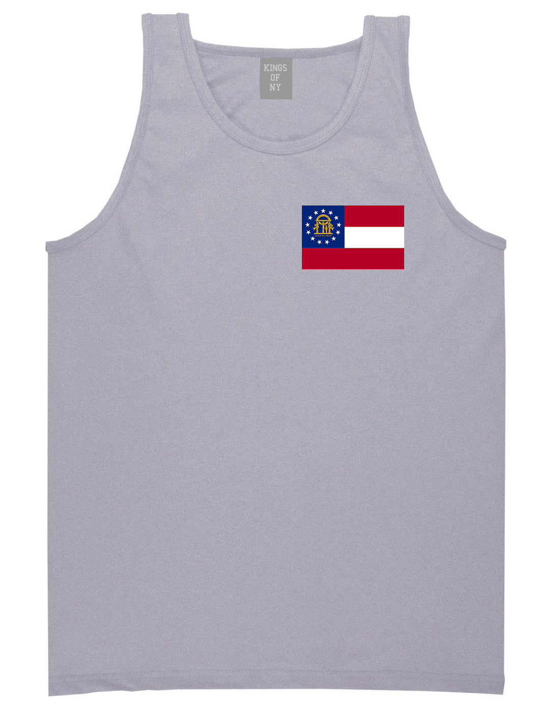 Georgia State Flag GA Chest Mens Tank Top T-Shirt Grey