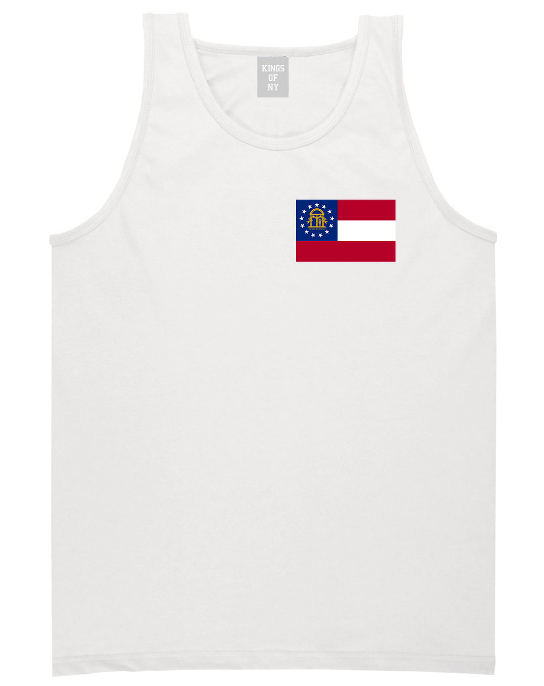 Georgia State Flag GA Chest Mens Tank Top T-Shirt White