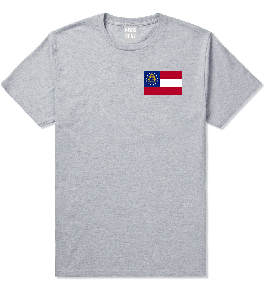 Georgia State Flag GA Chest Mens T-Shirt Grey