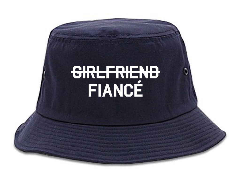 Girlfriend_Fiance_Engagement Navy Blue Bucket Hat