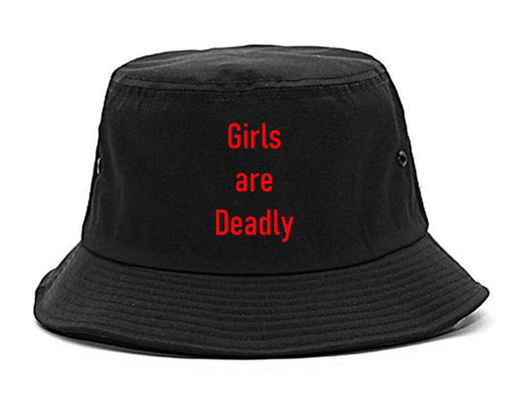 Girls Are Deadly Bucket Hat Black by KINGS OF NY