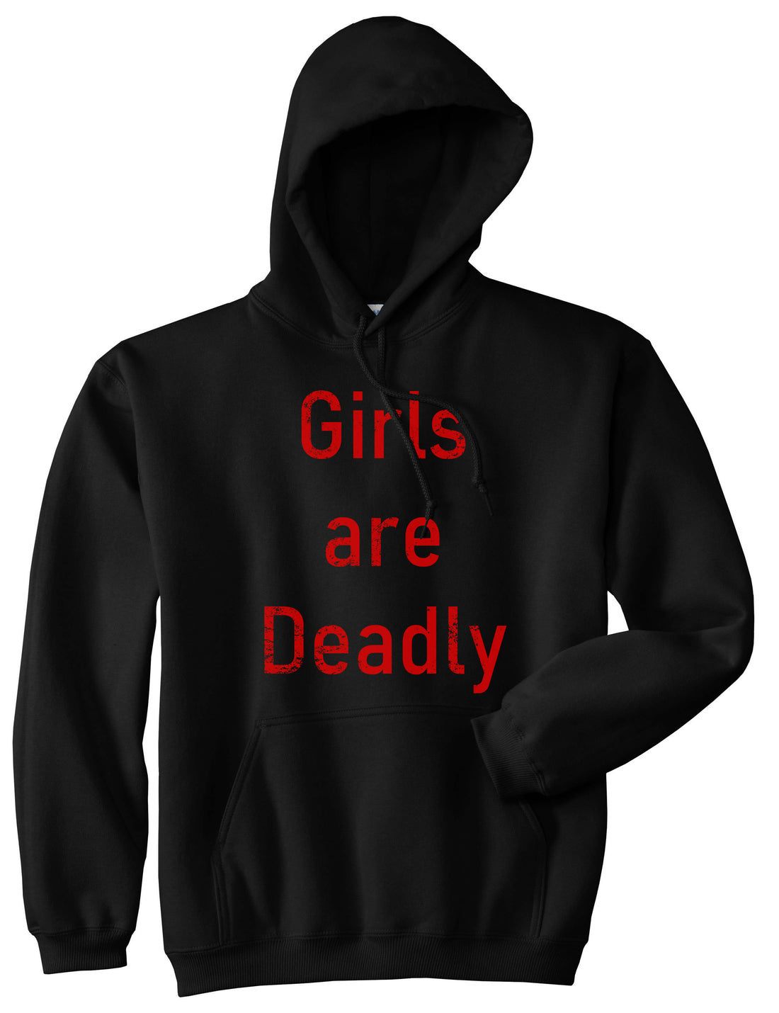 Girls Are Deadly Mens Pullover Hoodie Black By Kings Of NY
