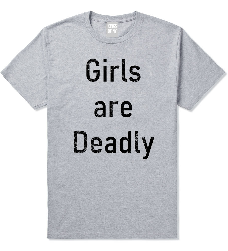 Girls Are Deadly Mens T-Shirt Grey By Kings Of NY