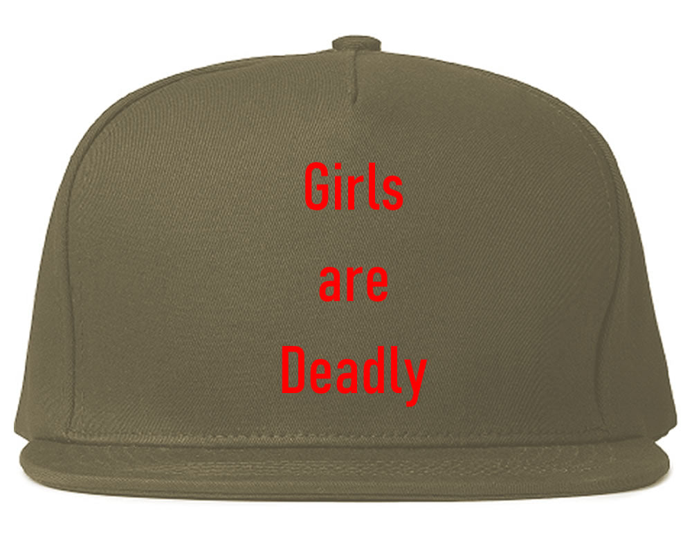 Girls Are Deadly Snapback Hat Grey by KINGS OF NY