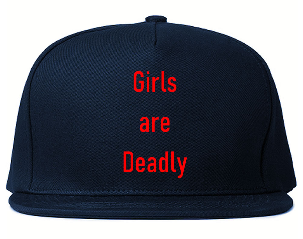 Girls Are Deadly Snapback Hat Navy Blue by KINGS OF NY