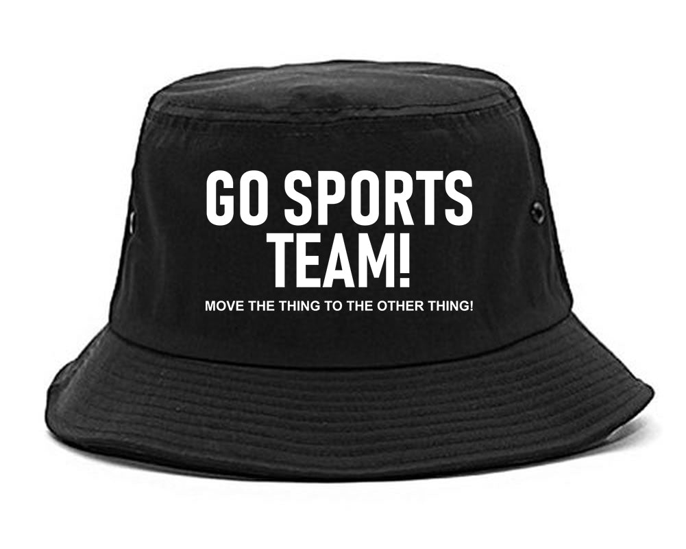 Go Sports Team Funny Mens Bucket Hat Black