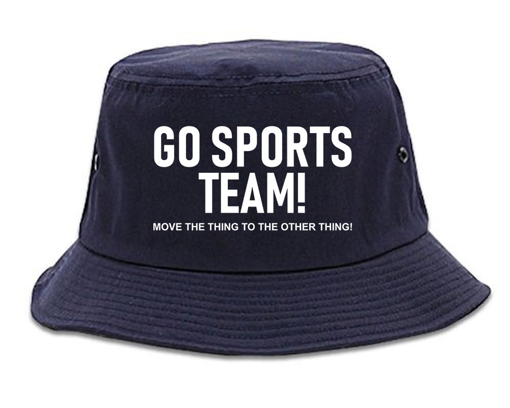 Go Sports Team Funny Mens Bucket Hat Navy Blue