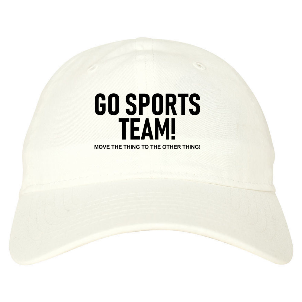 Go Sports Team Funny Mens Dad Hat White