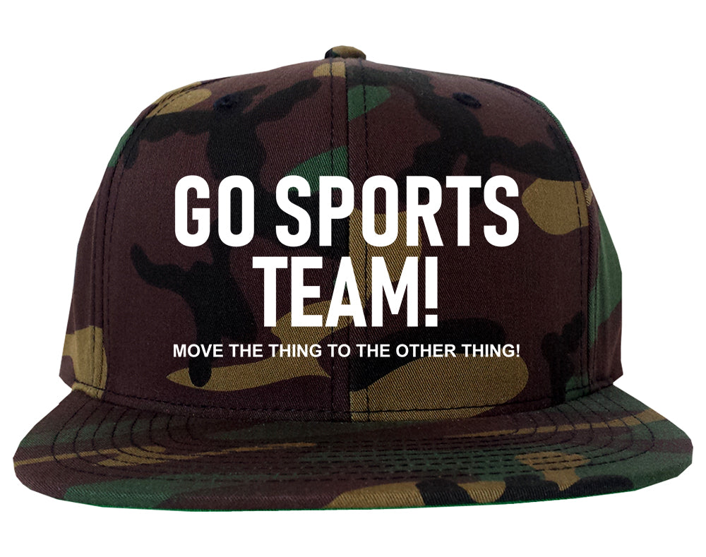 Go Sports Team Funny Mens Snapback Hat Army Camo