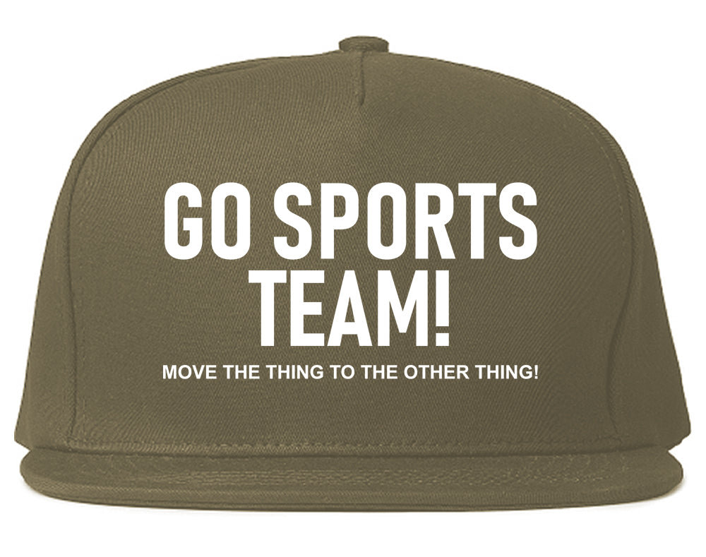 Go Sports Team Funny Mens Snapback Hat Grey