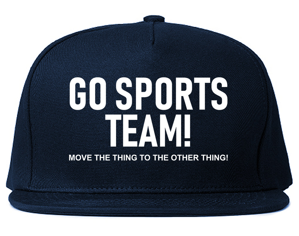Go Sports Team Funny Mens Snapback Hat Navy Blue