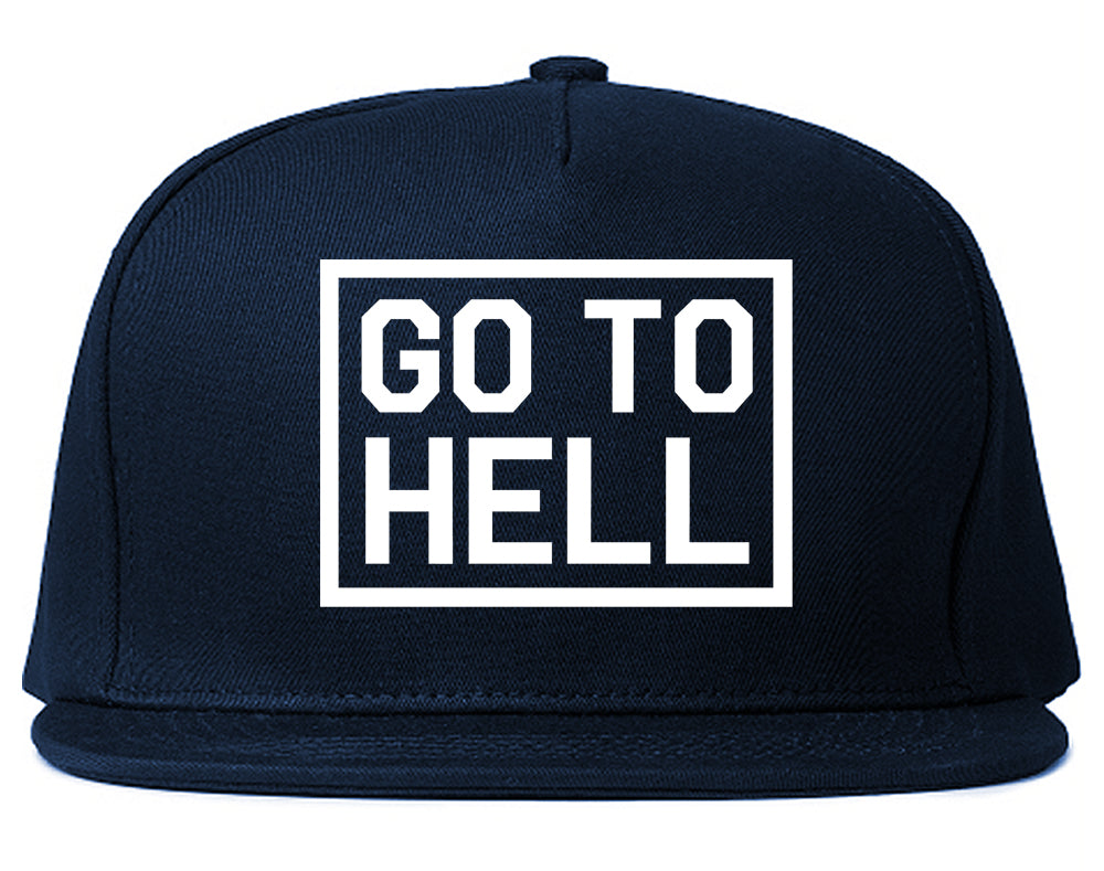 Go_To_Hell Navy Blue Snapback Hat