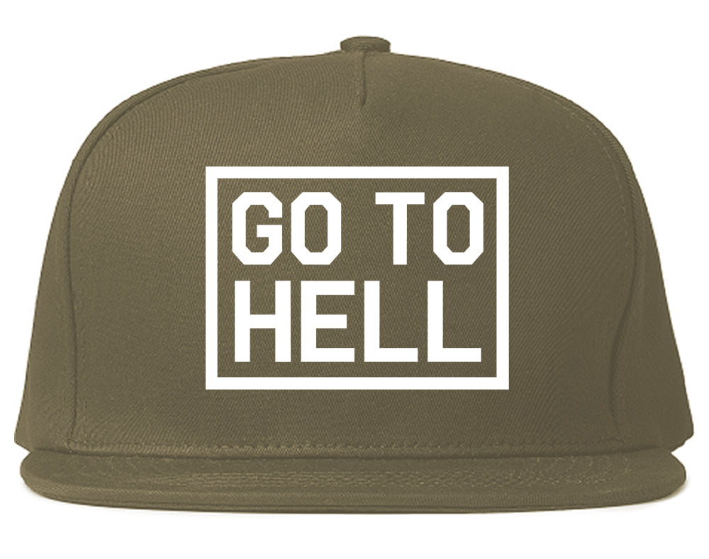 Go_To_Hell Grey Snapback Hat