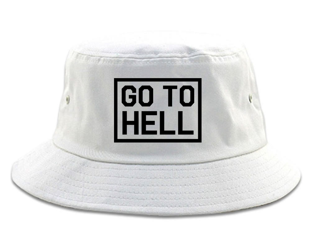 Go_To_Hell White Bucket Hat