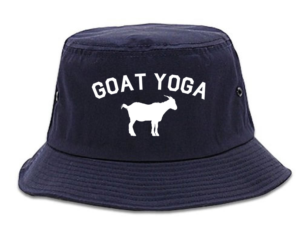 Goat Yoga Namaste Mens Snapback Hat Navy Blue