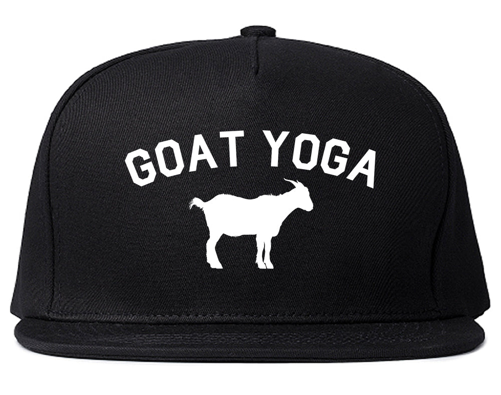 Goat Yoga Namaste Mens Snapback Hat Black