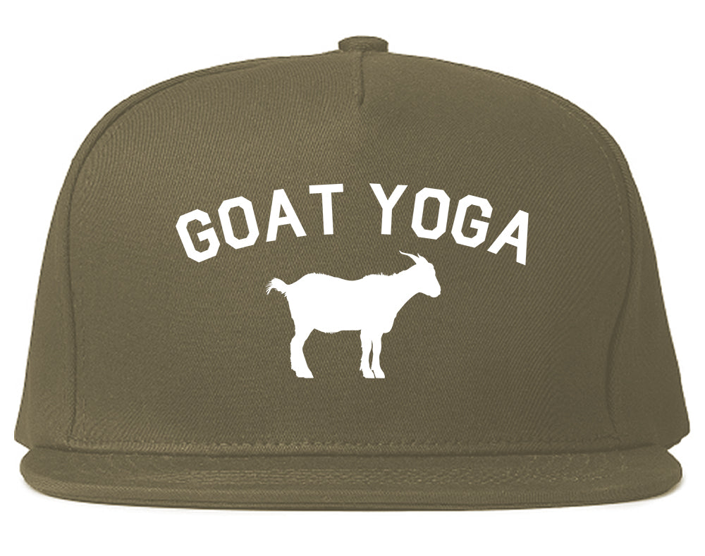 Goat Yoga Namaste Mens Snapback Hat Grey