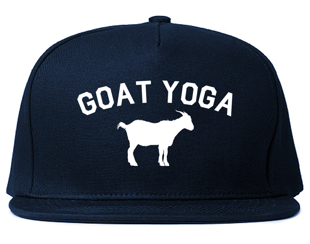 Goat Yoga Namaste Mens Snapback Hat Navy Blue