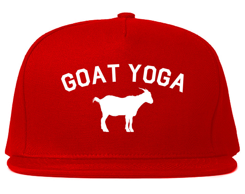 Goat Yoga Namaste Mens Snapback Hat Red