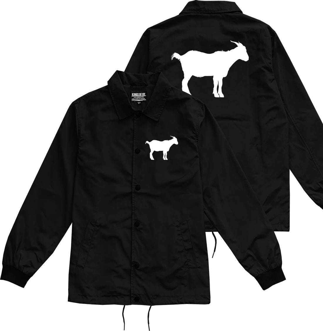 Goat Animal Chest Mens Black Coaches Jacket by KINGS OF NY