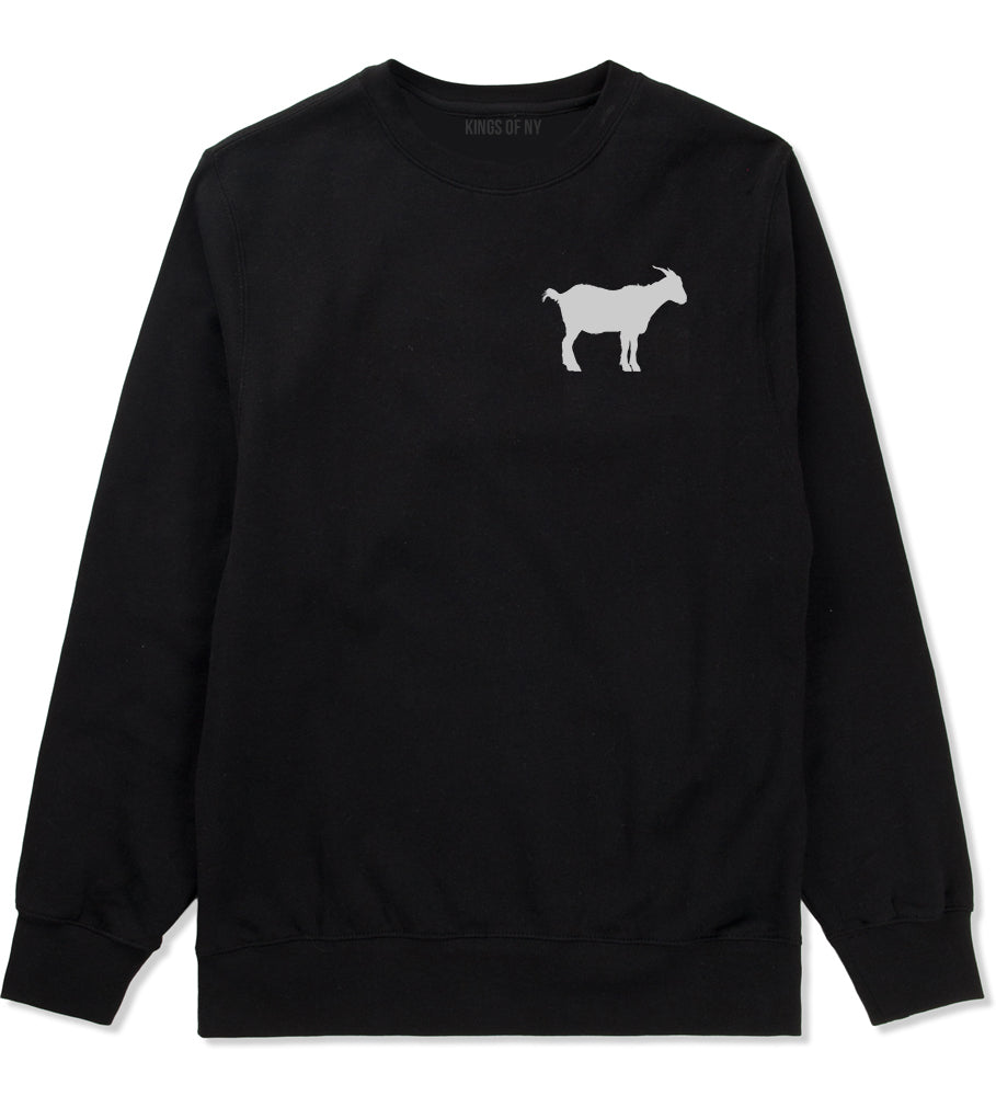Goat Animal Chest Mens Black Crewneck Sweatshirt by KINGS OF NY